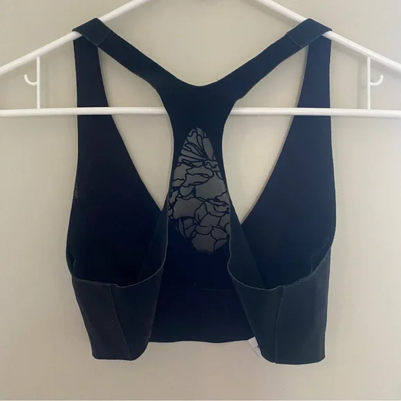 Lululemon Regenerate Bra Black Velvet Trim and Lace Size Small - Picture 5 of 14